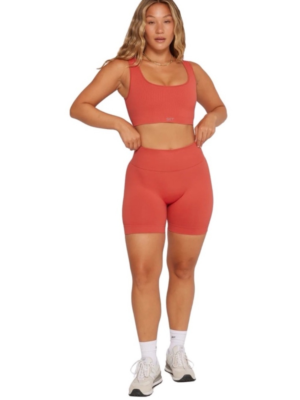 Set Active SculptFlex High-Waist Seamless Ribbed Biker Shorts Size Small NWOT